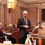 Rep. Joe Fischer speaking to the group about the 2012 redistricting