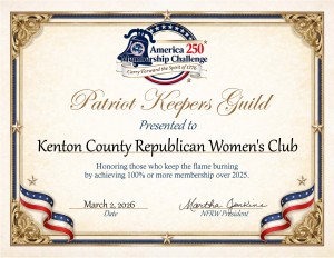 2026 Patriot Keepers Guild certificate Kenton Co RWC